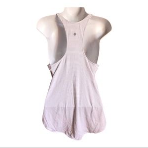 Lululemon Racerback Tank White & Gray Stripes 4